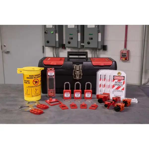 Electrical Lockout Tagout Kit with Nylon Safety Lockout Padlocks in Toolbox - 50% Savings Versus Purchased Separately - Image 2